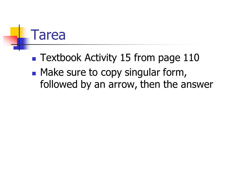 Tarea Textbook Activity 15 from page 110