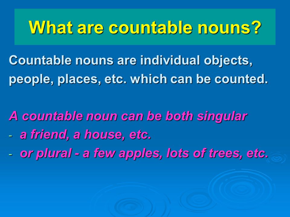 What are countable nouns