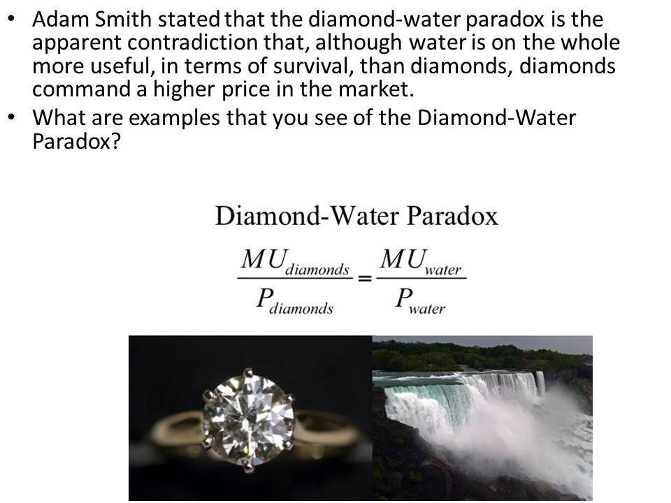 what is the water diamond paradox
