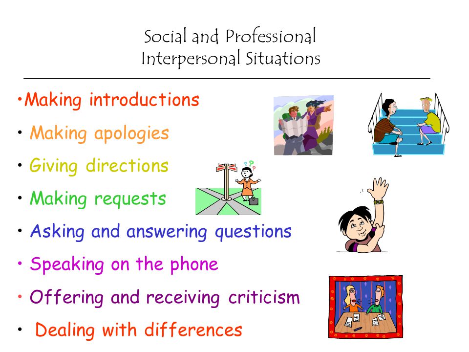 Social and Professional Interpersonal Situations