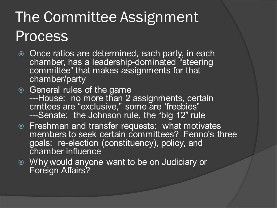 senate committee assignment process