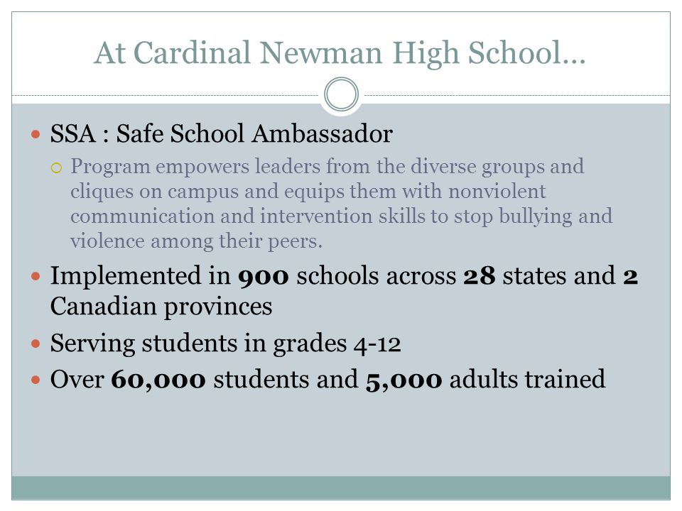 At Cardinal Newman High School…