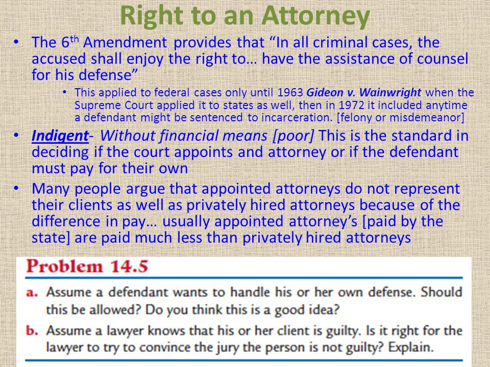 Right to an Attorney