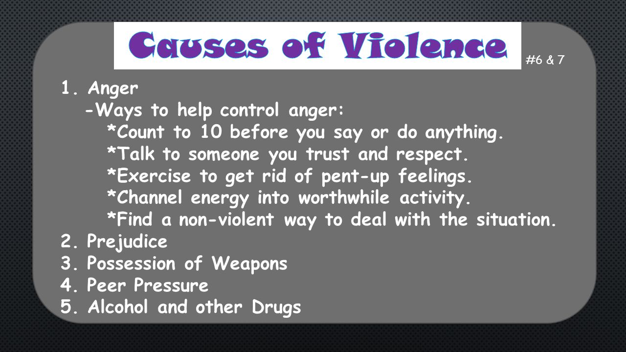 ¿Cuáles son las 5 causas de violencia?