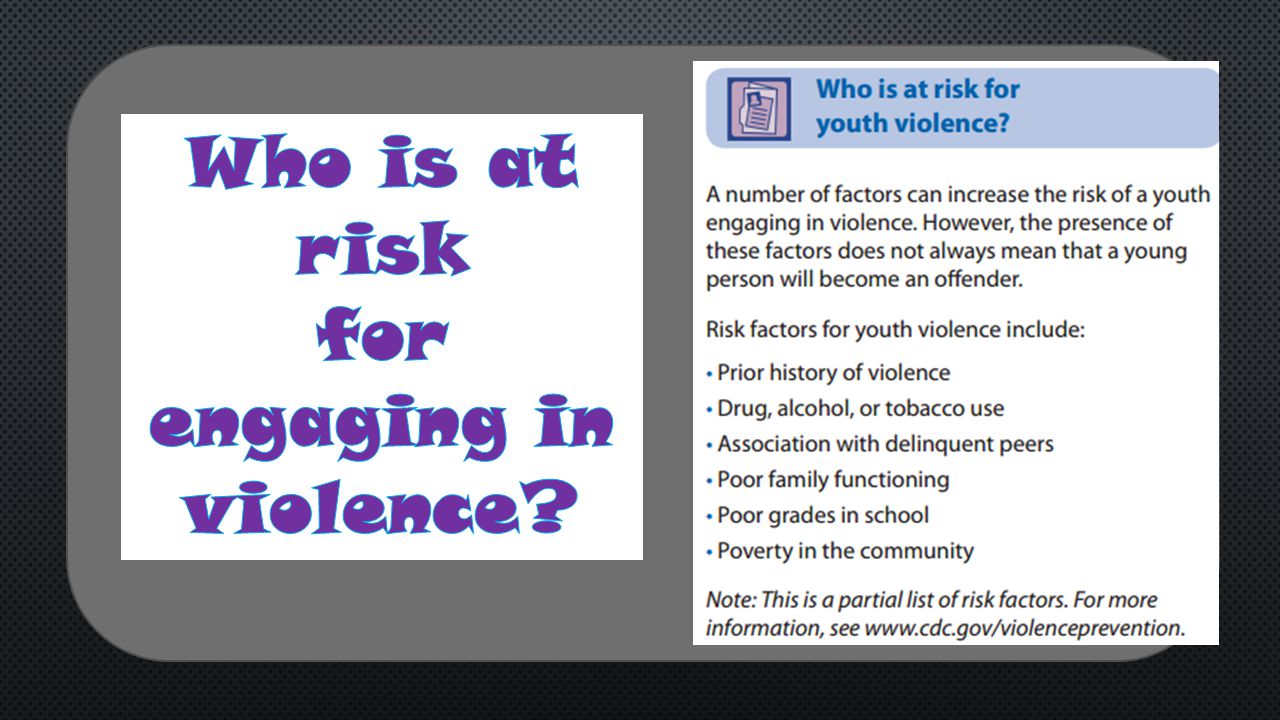 Who is at risk for engaging in violence