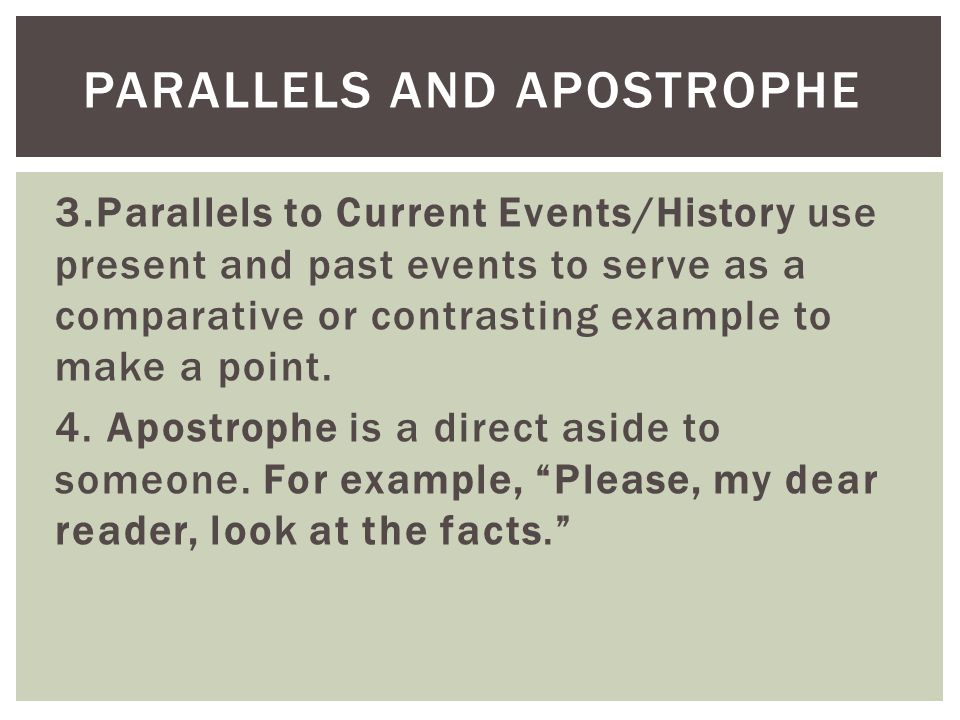 Parallels and Apostrophe