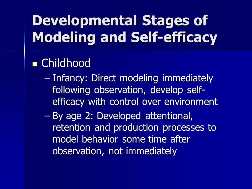 Developmental Stages of Modeling and Self-efficacy