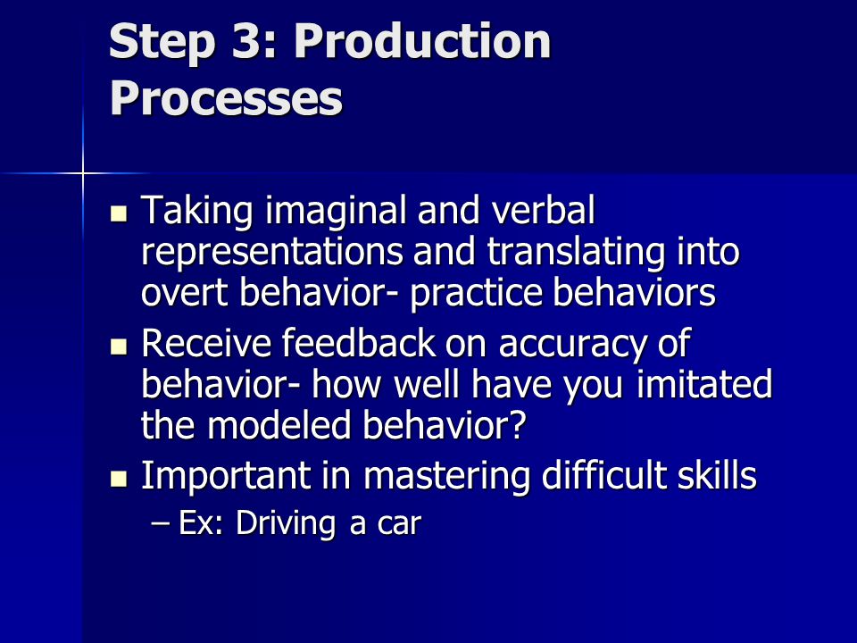 Step 3: Production Processes