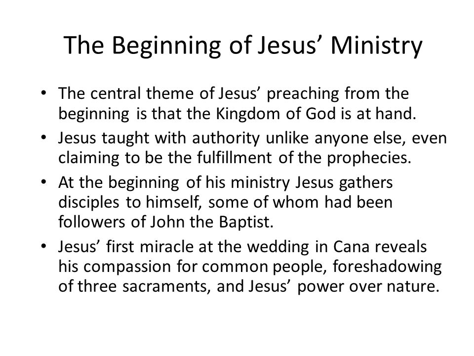 The Beginning of Jesus’ Ministry