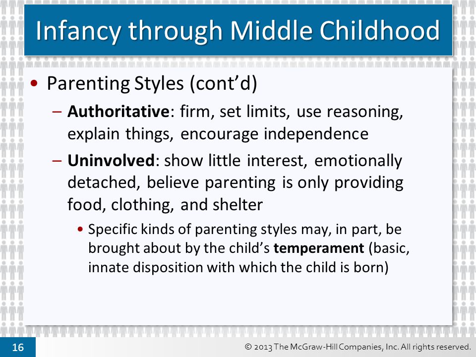 Infancy through Middle Childhood