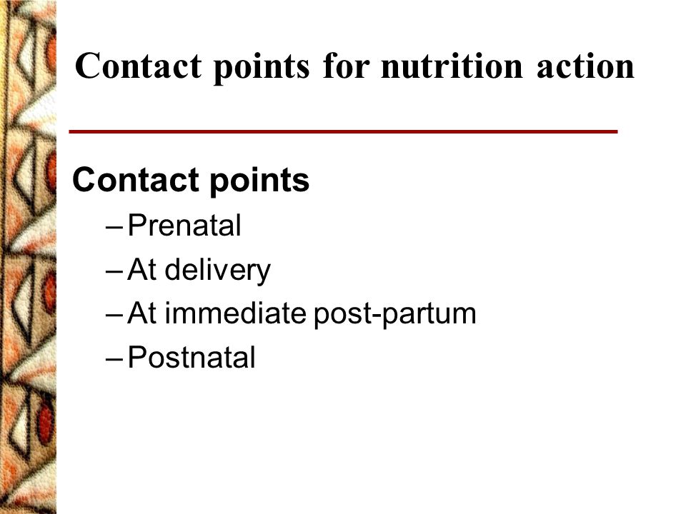 Contact points for nutrition action