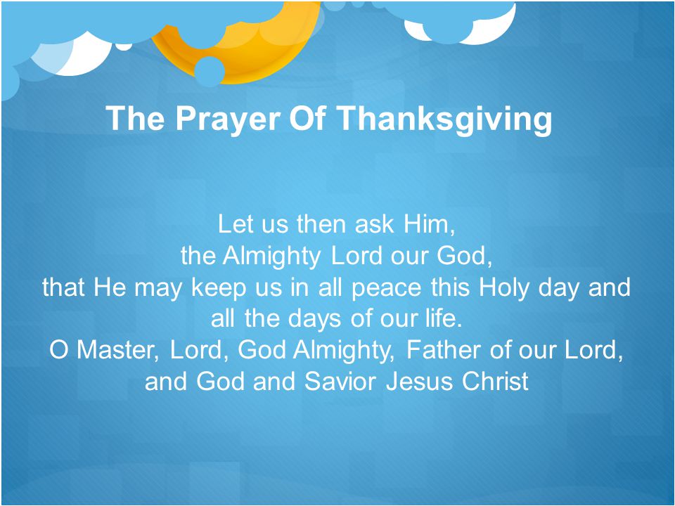 The Prayer Of Thanksgiving