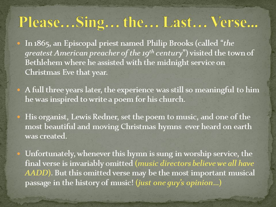 Please…Sing… the… Last… Verse...