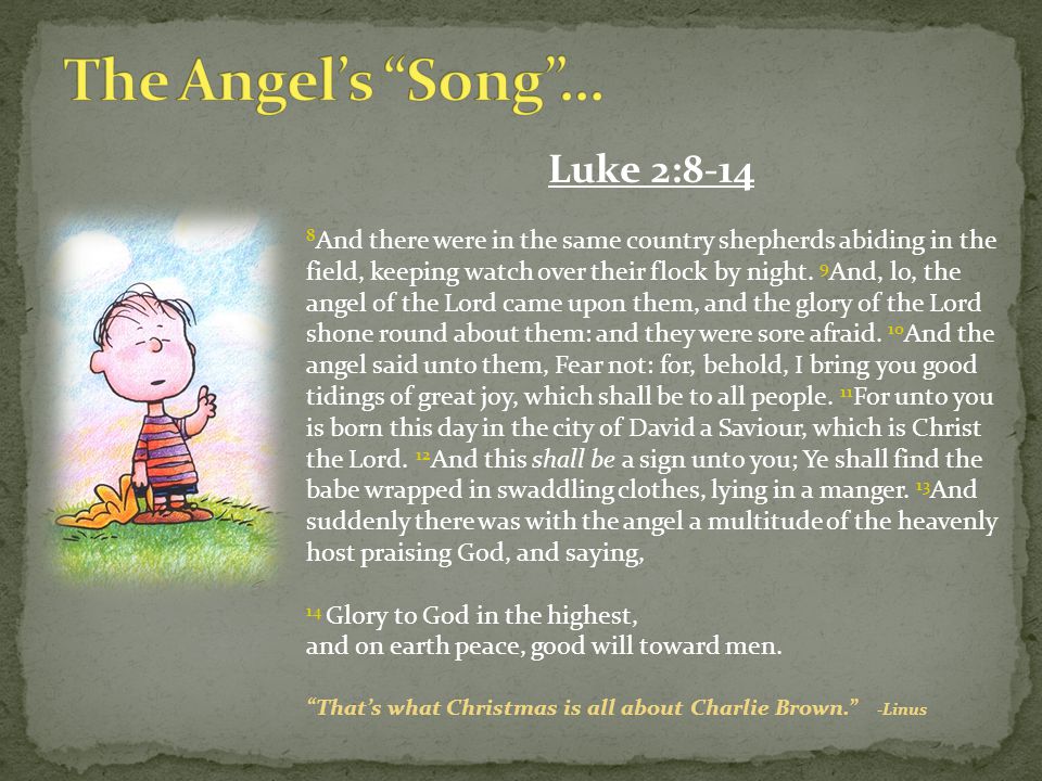 The Angel’s Song … Luke 2:8-14