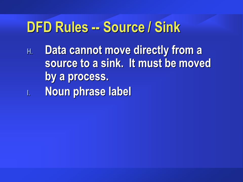 DFD Rules -- Source / Sink