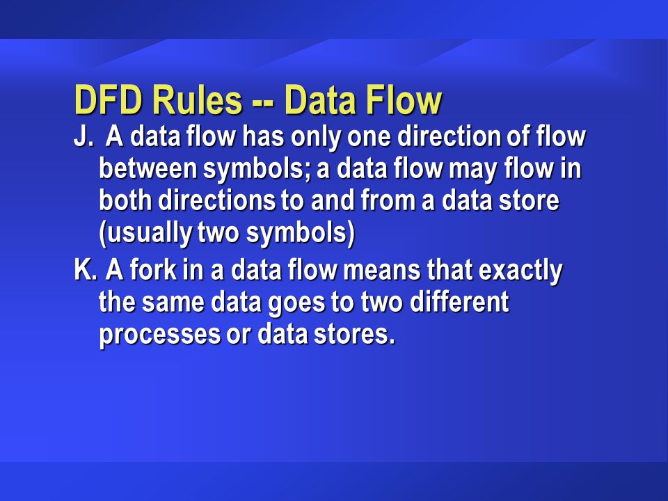 DFD Rules -- Data Flow