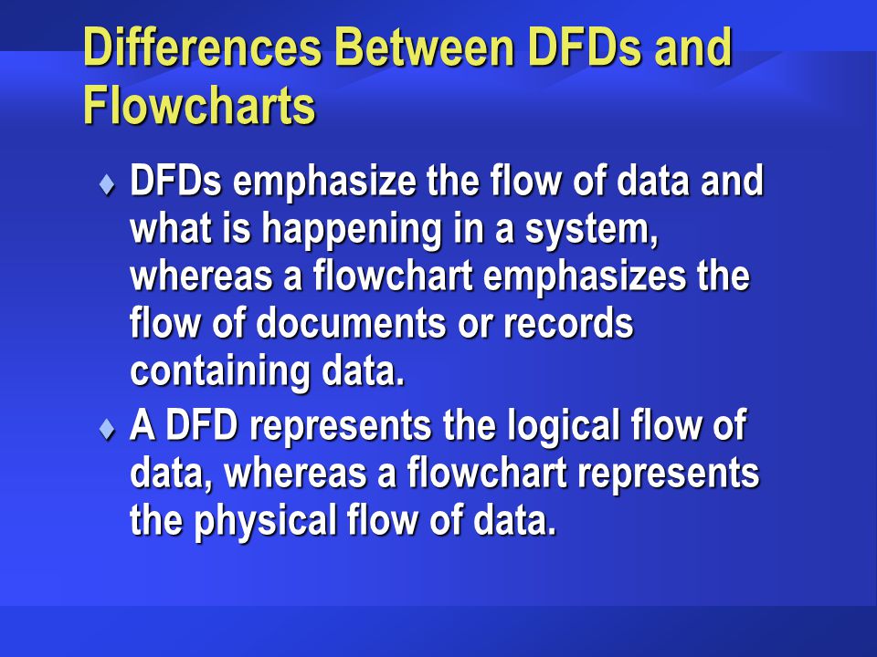 Differences Between DFDs and Flowcharts