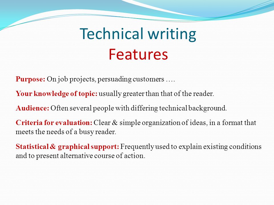 features of technical communication
