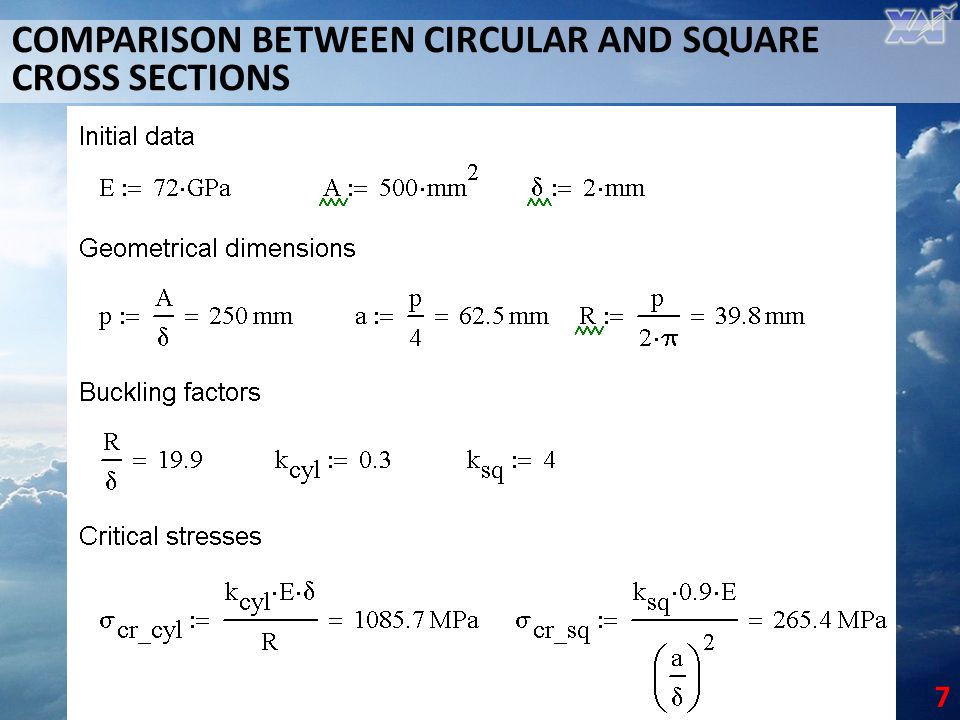 COMPARISON BETWEEN CIRCULAR AND SQUARE CROSS SECTIONS