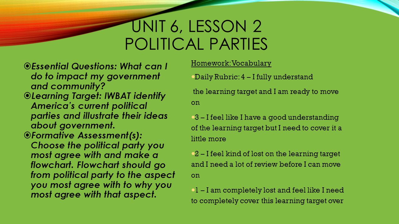 Unit 6 lessons 1 2