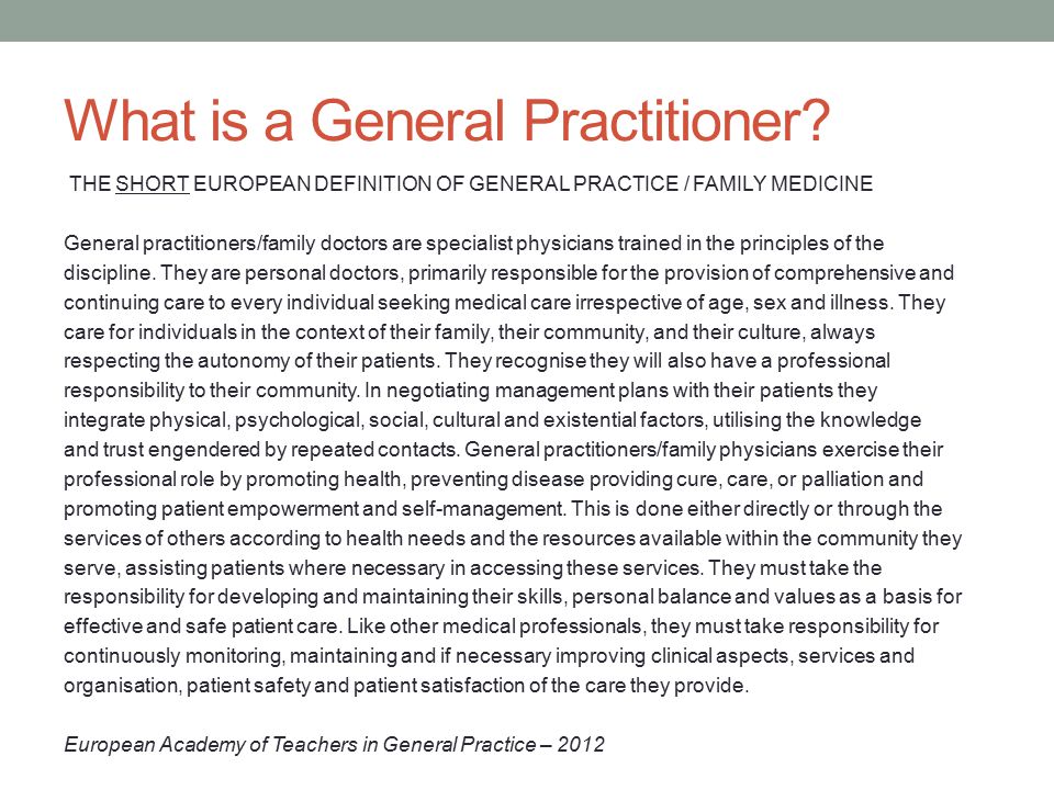 Meaning general practitioner General practitioner