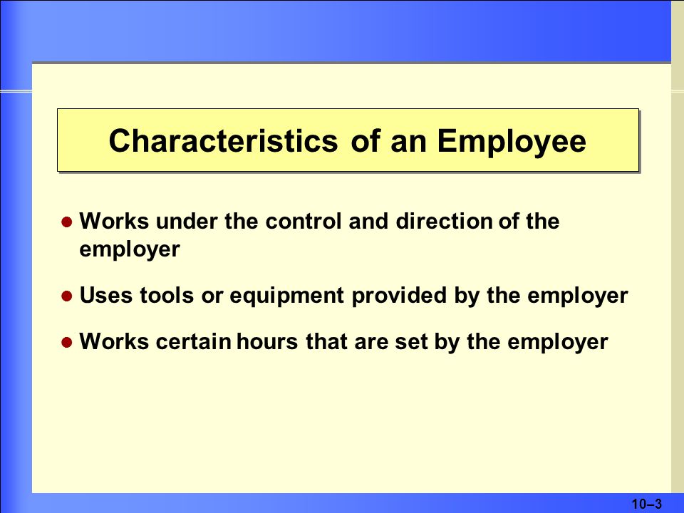 Characteristics of an Employee