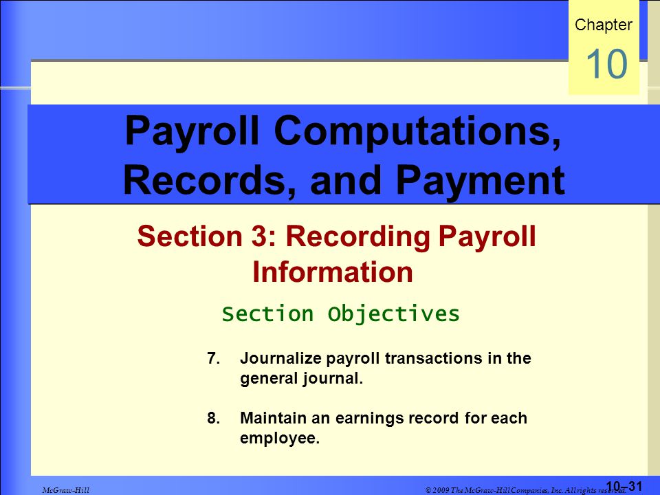 Payroll Computations, Records, and Payment
