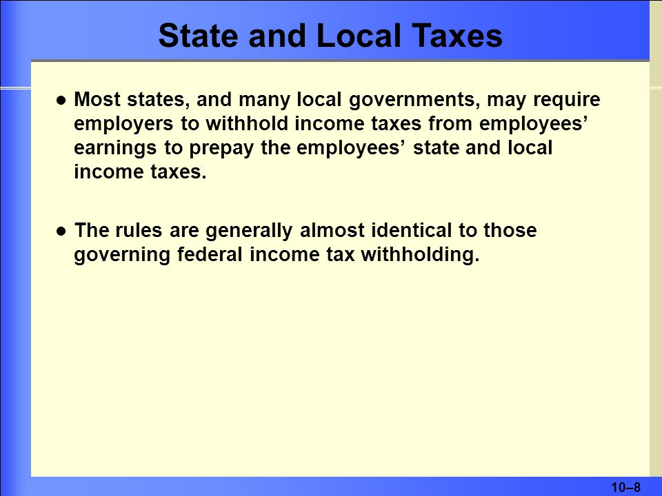 State and Local Taxes
