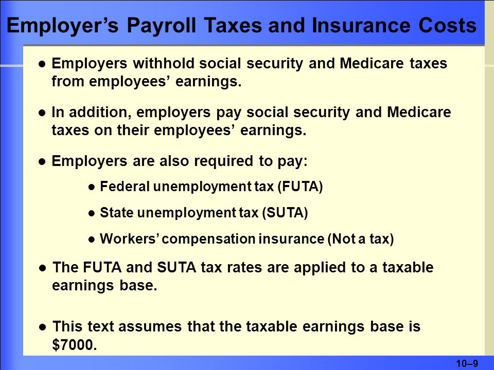 Employer’s Payroll Taxes and Insurance Costs