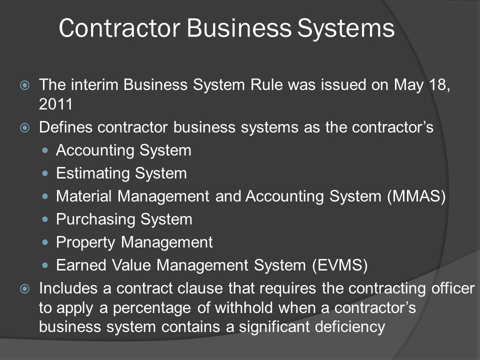 Contractor Business Systems