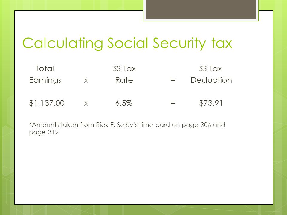 Calculating Social Security tax