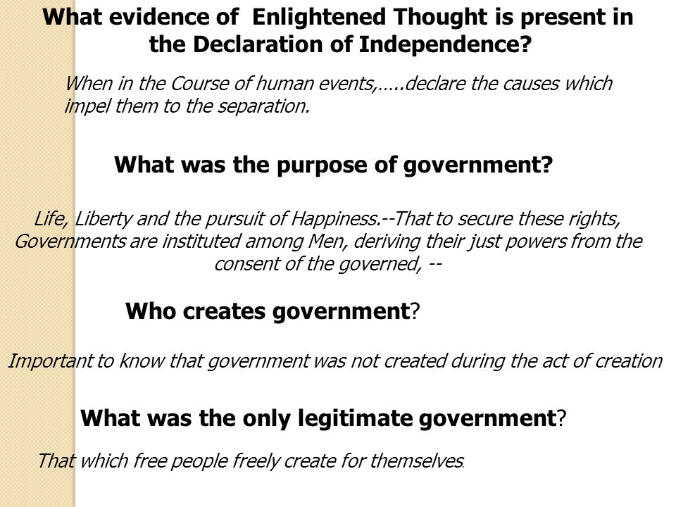 What evidence of Enlightened Thought is present in