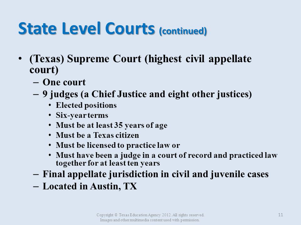 State Level Courts (continued)