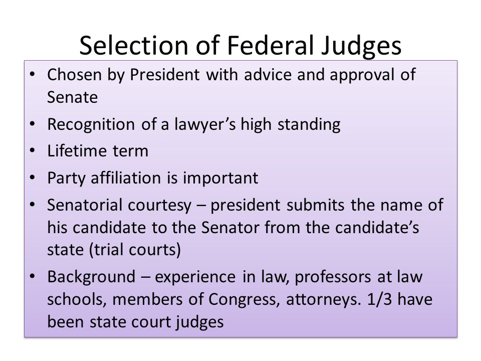 Selection of Federal Judges