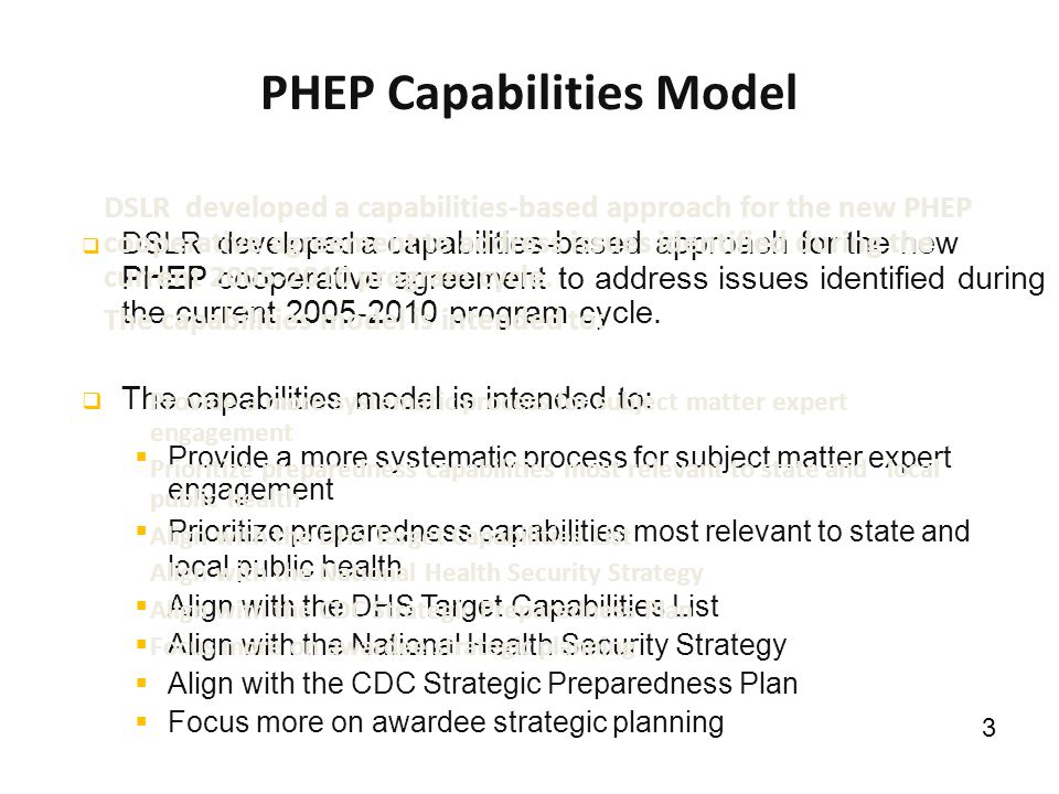 PHEP Capabilities Model