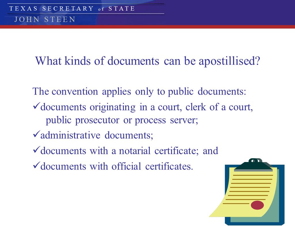 What kinds of documents can be apostillised