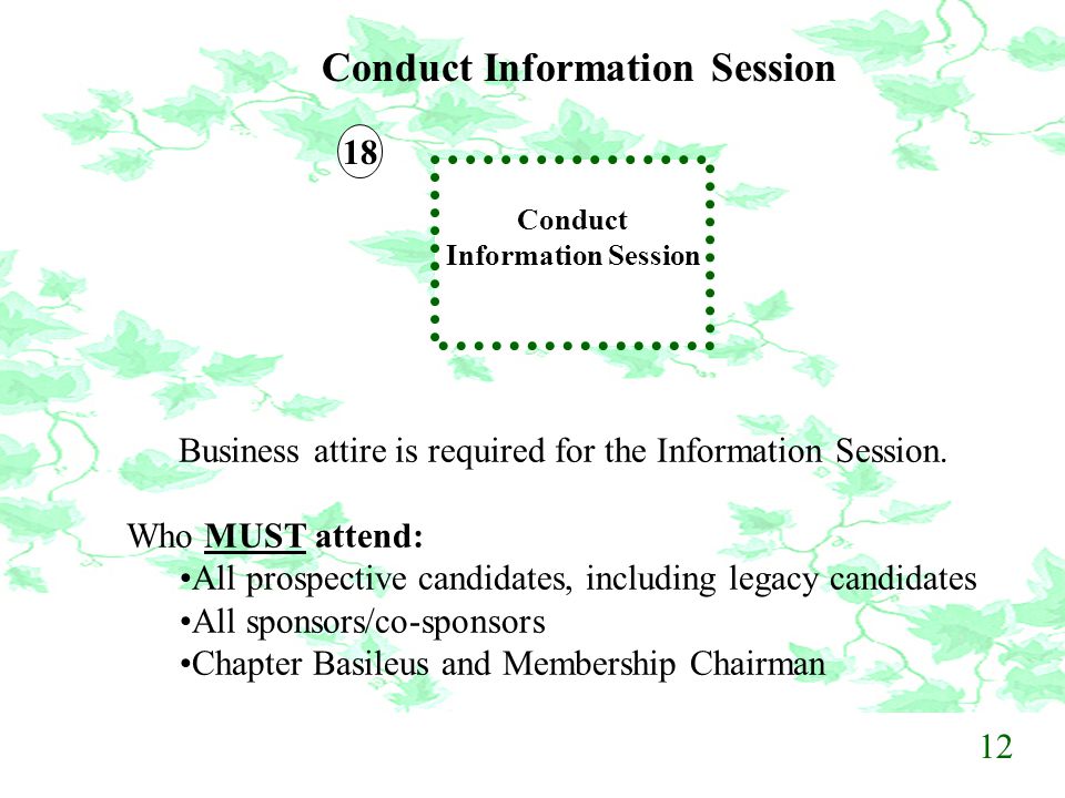 Conduct Information Session