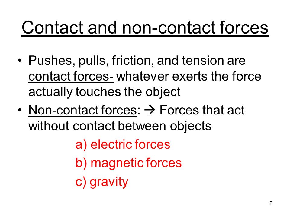 Contact and non-contact forces