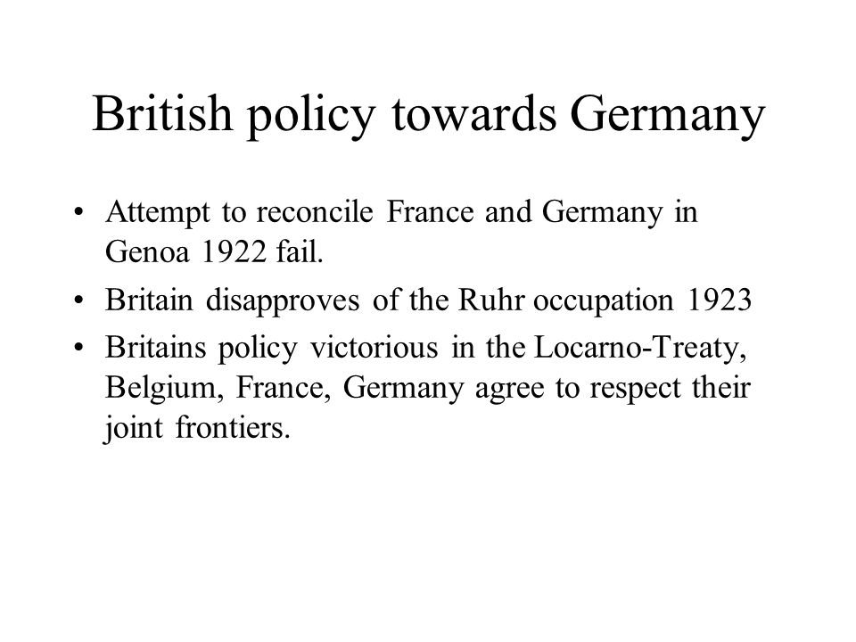 British policy towards Germany