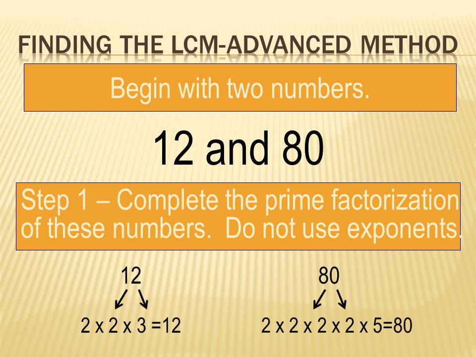Finding the LCM-advanced method