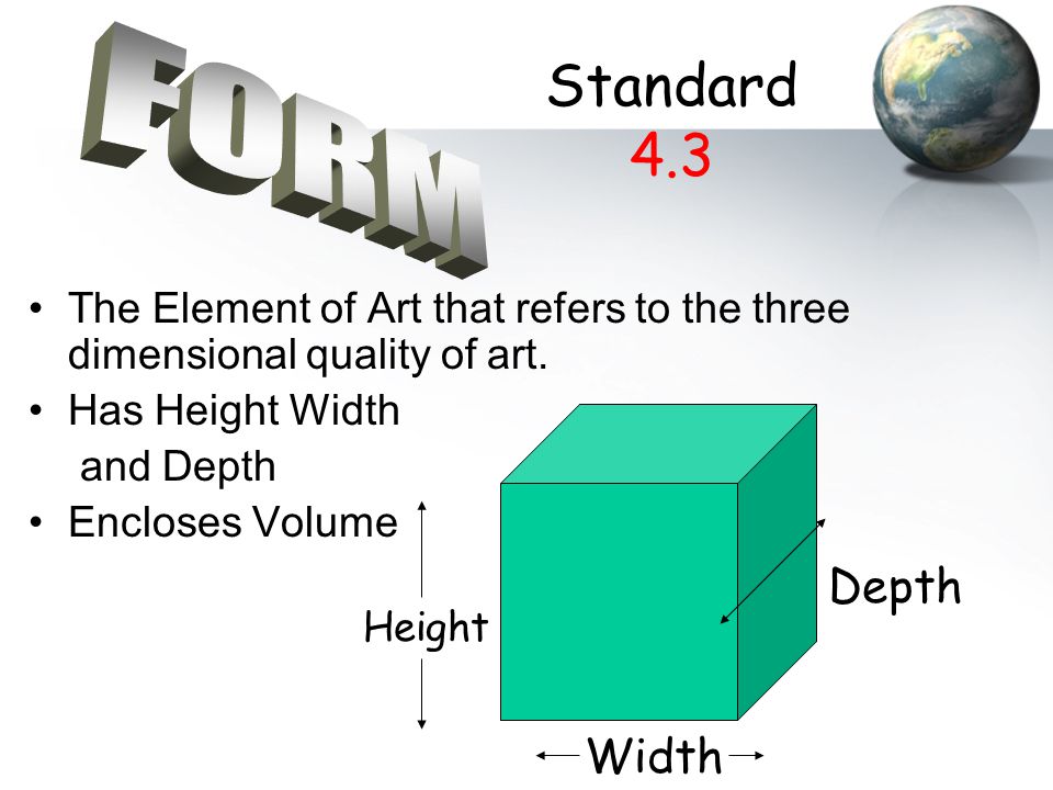 Standard 4.3 FORM Depth Width