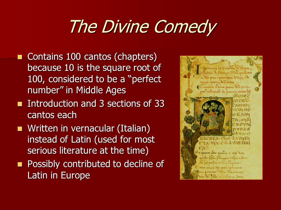 divine comedy chapters