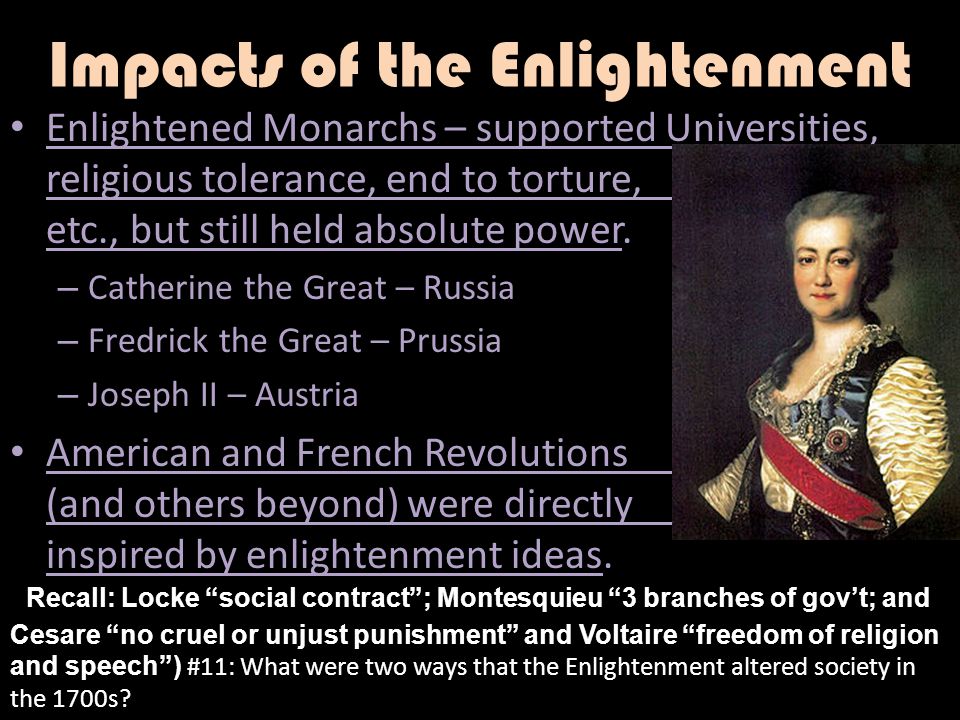 Impacts of the Enlightenment