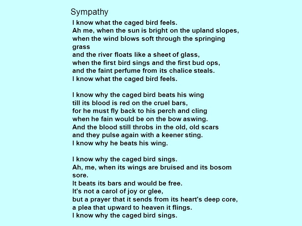 sympathy paul laurence dunbar meaning