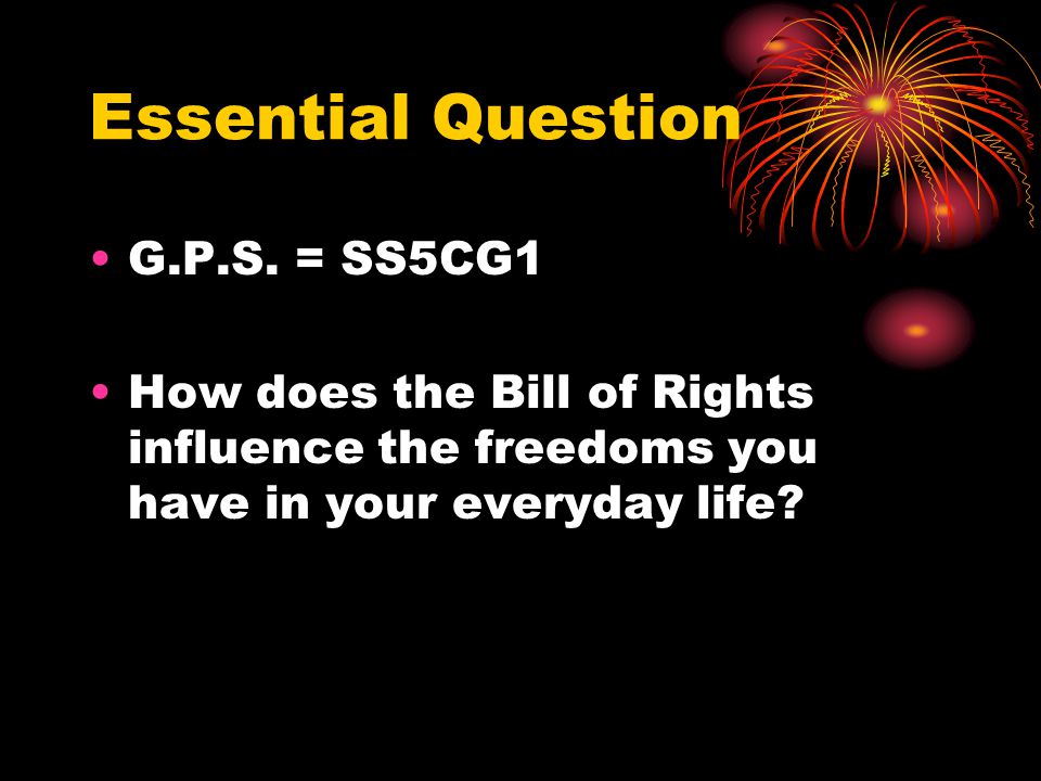 Essential Question G.P.S. = SS5CG1