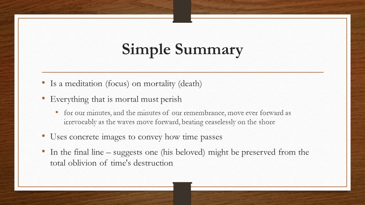 Sonnet 60 William Shakespeare Ppt Video Online Download By Analysis Analysi 