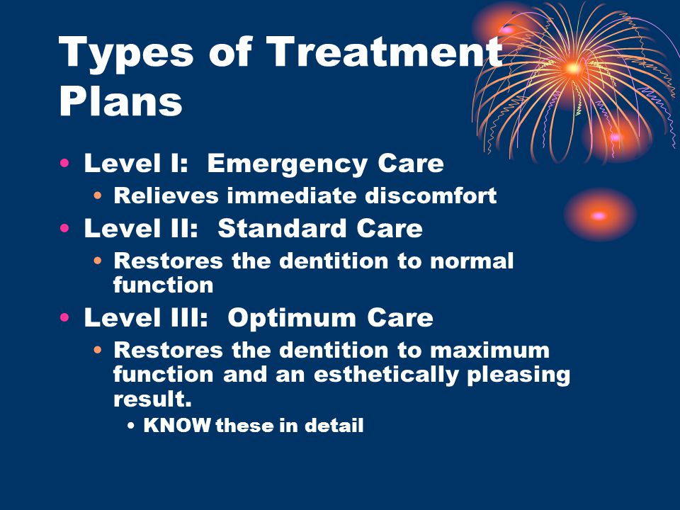 Types of Treatment Plans