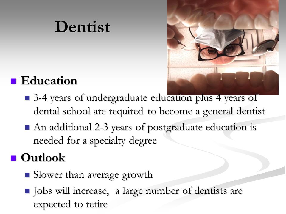 Dentist Education Outlook