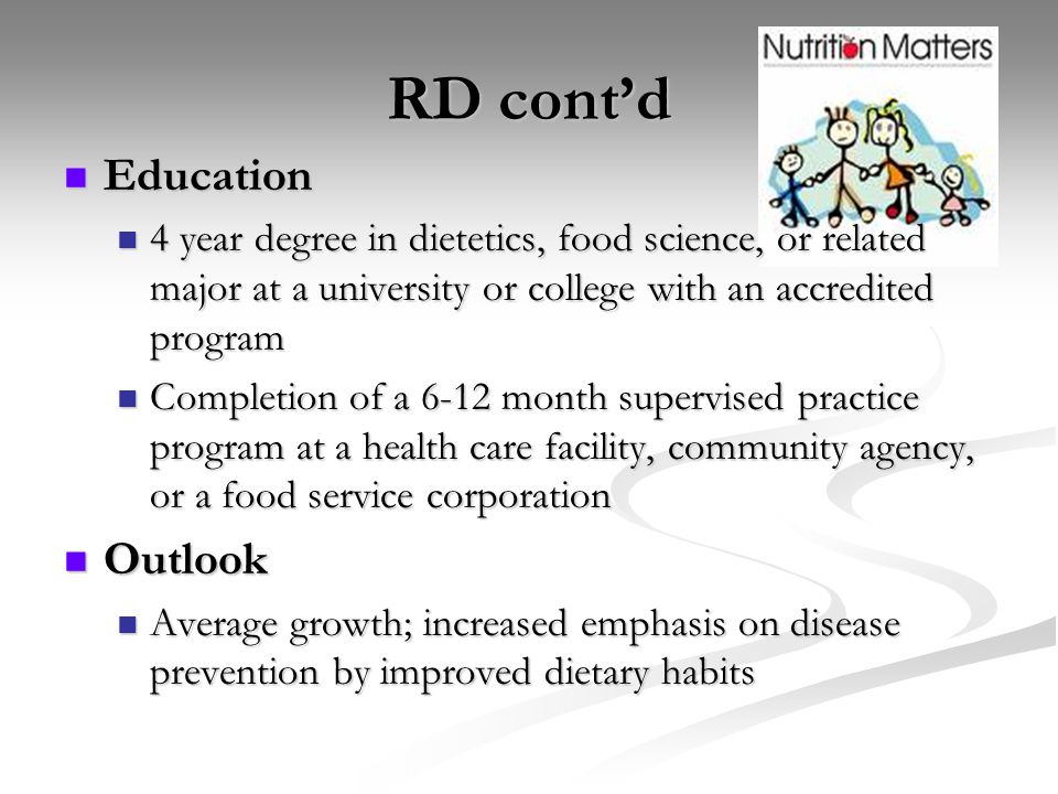 RD cont’d Education Outlook