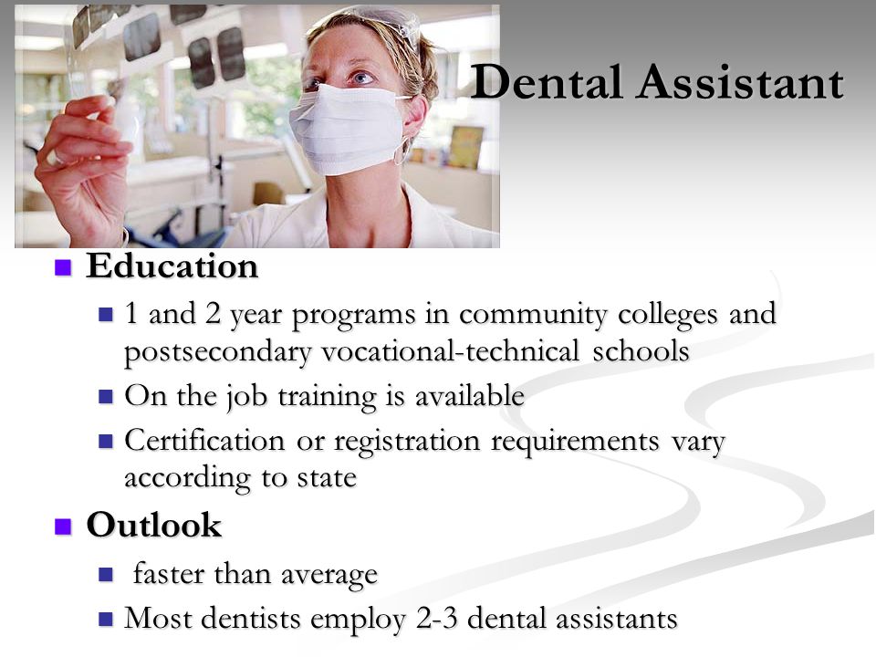 Dental Assistant Education Outlook